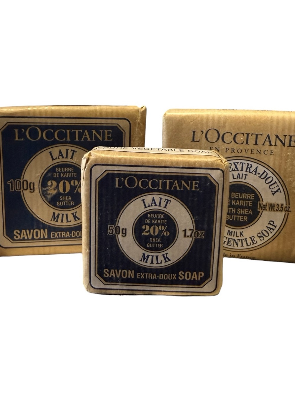 L'Occitane Savon Extra-Doux Milk Bar Soap‎ with Shea Butter Lot of 3